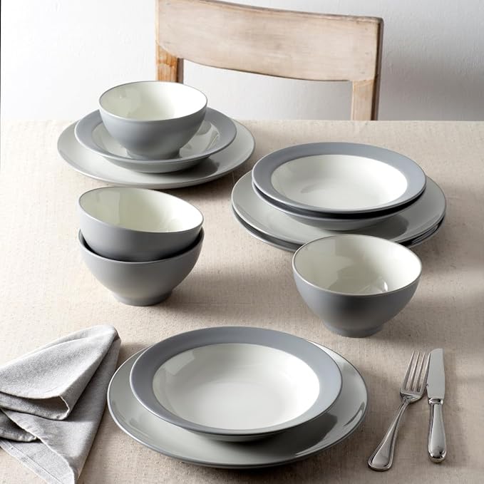 Noritake Colorwave Slate 12-Piece Coupe Dinnerware Set Service for 4