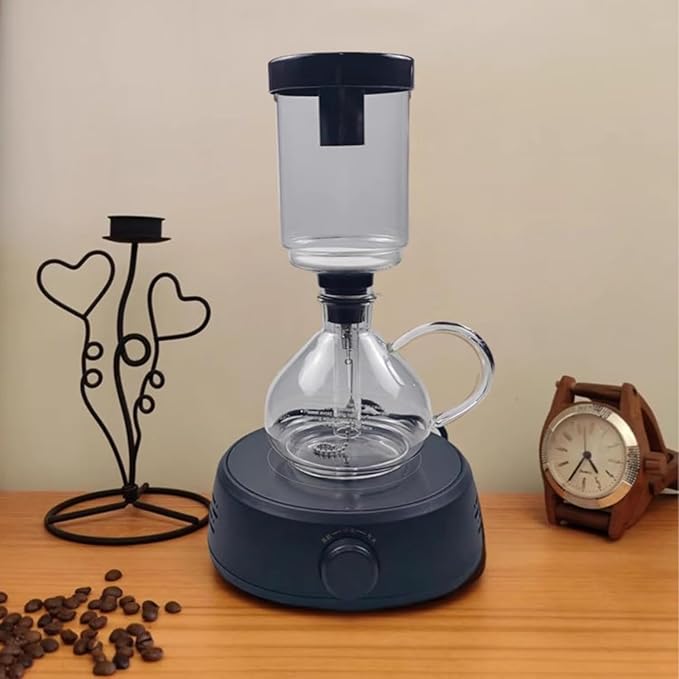 Electric Siphon Coffee Maker Coffee Brewer Extraction Machine with Heating Furnace 350ml Capacity for Home Camping