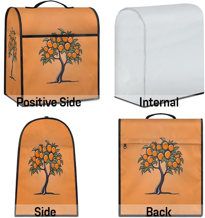cfpolar Kitchen Aid Mixer Cover Compatible with 6-8 Quarts Tree Fruit Oranges Stand Mixer Cover Kitchen Aid Mixers Accessories Appliance Organizer Bag Dust Covers with Zipper Pocket