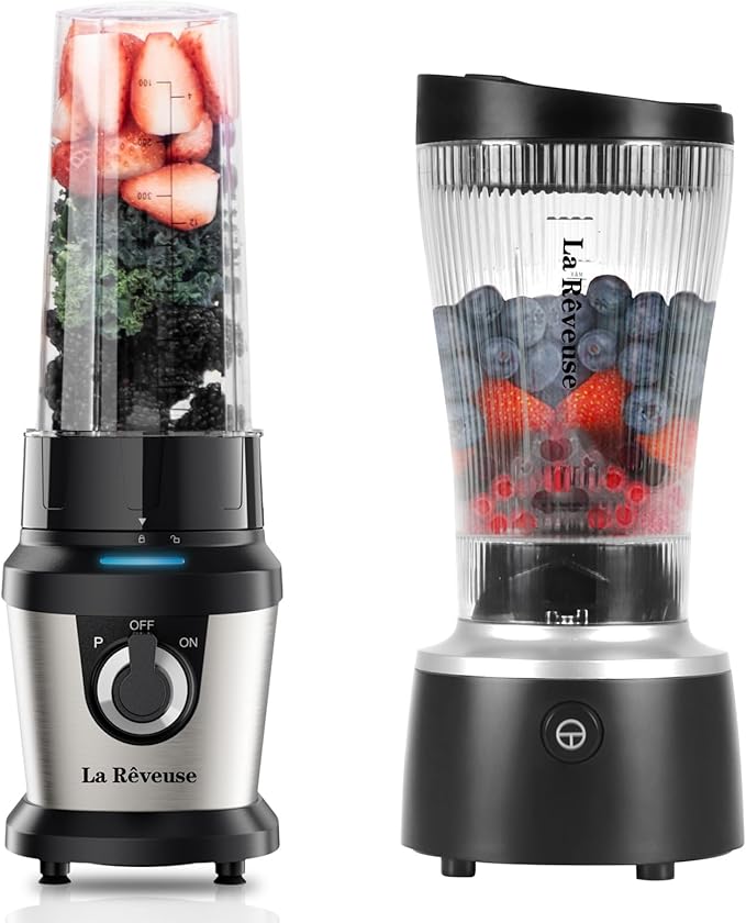 La Reveuse 400W Stainless Steel Smoothie Blender + La Reveuse 250W Personal Size Blender