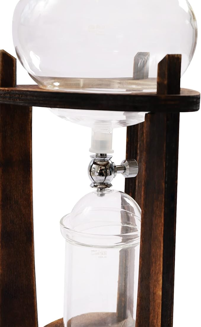 JOMCYDM 20.29 Oz Ice Dripper Coffee Maker Cold Brew Coffee Tower Ice Drip Coffee Maker for Coffee Shop for Bars Clubs Parties6-8 cup (Brown)