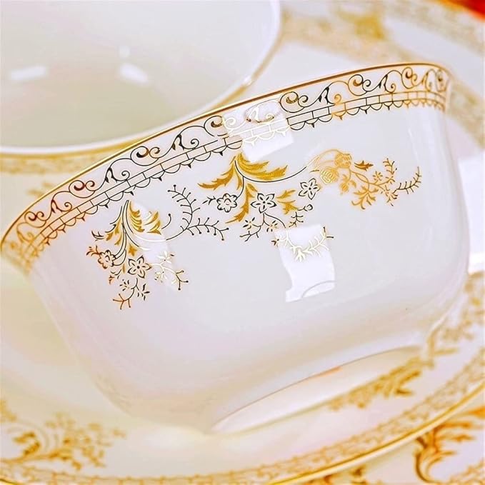 56Pcs Ceramic Dinnerware Set Bone China Dinnerware Dinnerware Plates Ceramic Combination Dinnerware Set Diner Set Porcelain