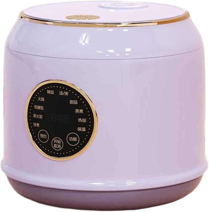 Electric Rice Cooker Small Electric Rice Pot 2L Multipurpose Nonstick Inner Pot Slow Cooker Ceramic Glaze Liner purple