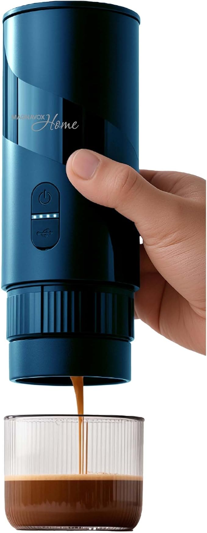 Magnavox HOME Portable Espresso Coffee Maker (Grounds or Pods) with Fast Brew Technology &amp Single Touch Control Ideal for Offices or Travel