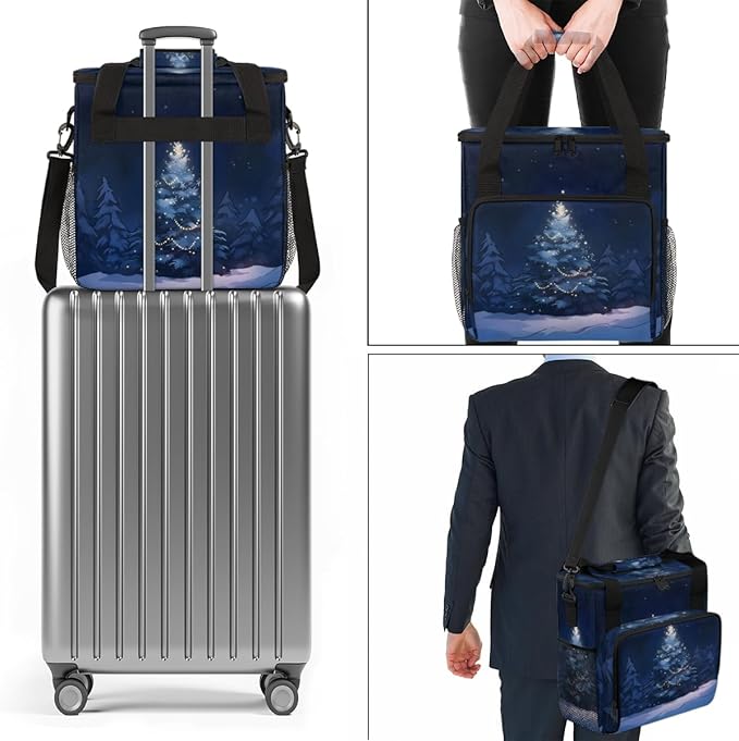 Fantastic Christmas Tree Coffee Maker Carrying Bag Travel Storage Bag Compatible with K-Mini or K-Mini Plus Single Serve Coffee Brewer Carrying Case with Multiple Pockets &amp Shoulder Strap
