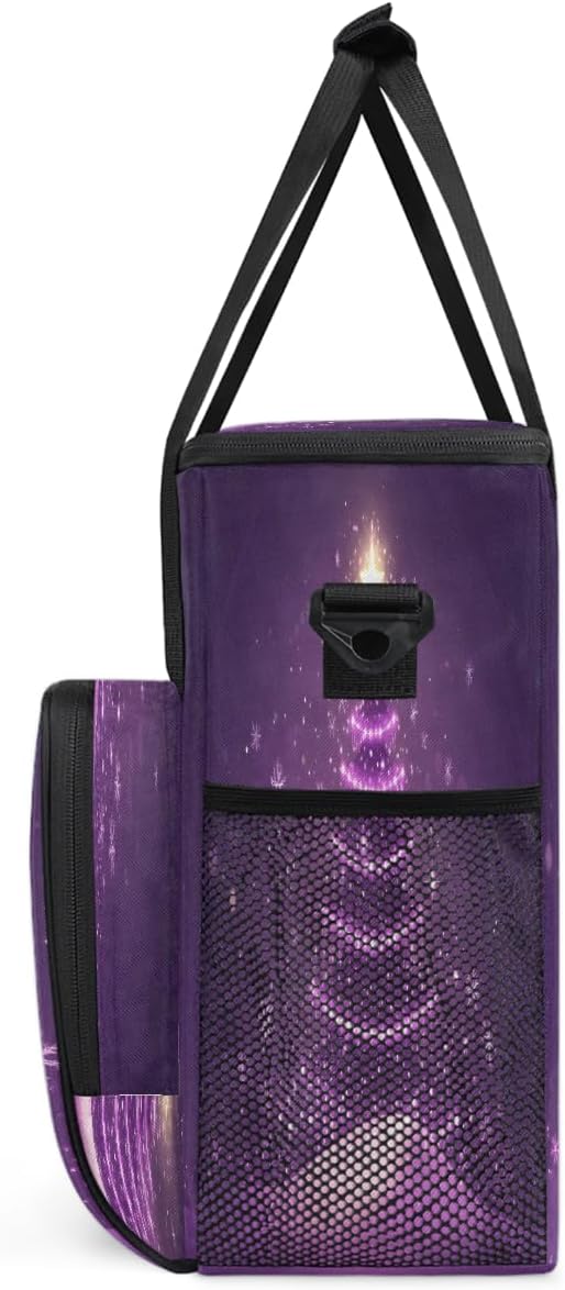 Christmas Glowing Christmas Tree Snowflakes Coffee Maker Carring Bag Travel Carrying Storage Tote Bag Compatible with Keurig K-Mini or K-Mini Plus Portable Single Serve Coffee Brewer Case with Pockets
