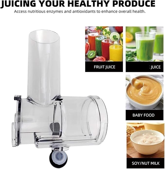 Juice Attachment Compatible for Omega Juicer Large Diameter Slow Speed with Leak Proof Nozzle Cover 8006 8003 8051