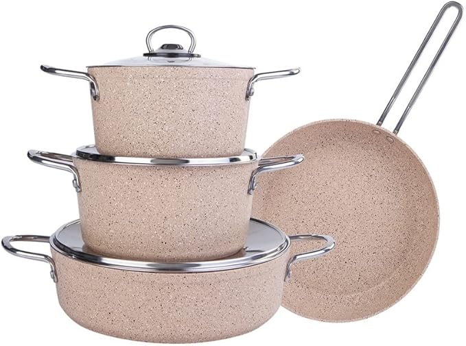 7 Pcs/Set Cookware Set Saucepan Cooking Pot and Pan Set Non-St?ck Stainless Steel Kitchen Tools