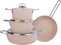 7 Pcs/Set Cookware Set Saucepan Cooking Pot and Pan Set Non- St?ck Stainless Steel Kitchen Tools (Color : A) (A)