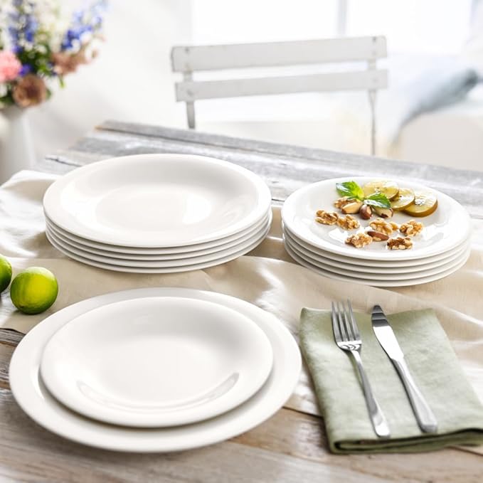 Villeroy &amp Boch New Cottage Basic Collection 18-Piece Dinnerware Set Premium Porcelain Made in Germany Perfect for Catering Dishwasher and Microwave Safe White