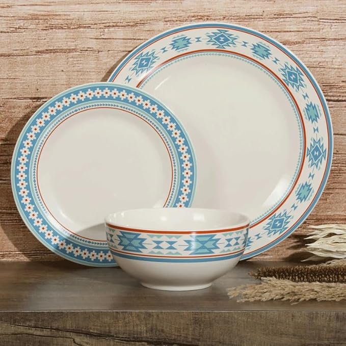 12-Piece Decorated Ceramic Dinnerware Set Plates Dinner Sets Food Plate Kitchen Dishes to Eat