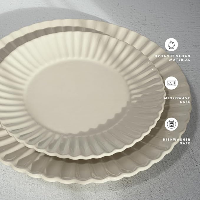 16 Piece Dinnerware Set Aruba (Sun Washed Lemon) Plates Bowls and Mugs Set for 4
