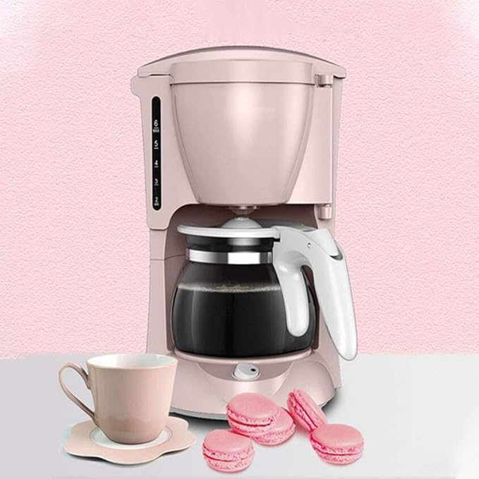 Filter Drip Coffee Maker Machine 0.65L Electric Drip Coffee Maker Household Coffee Machine 5 Cup Tea Coffee Pot 220V (A) (B)