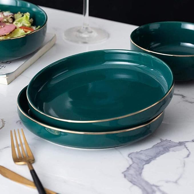 Dinner SetUniquek Green Phnom Penh Ceramics Dinnerware Set of 26 Pieces Suitable for Housewarmingurant Banque