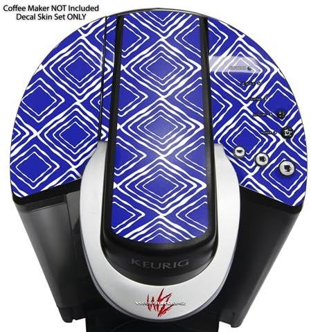 Decal Style Vinyl Skin compatible with Keurig K40 Elite Coffee Makers Wavey Royal blue (COFFEE MAKER NOT INCLUDED)