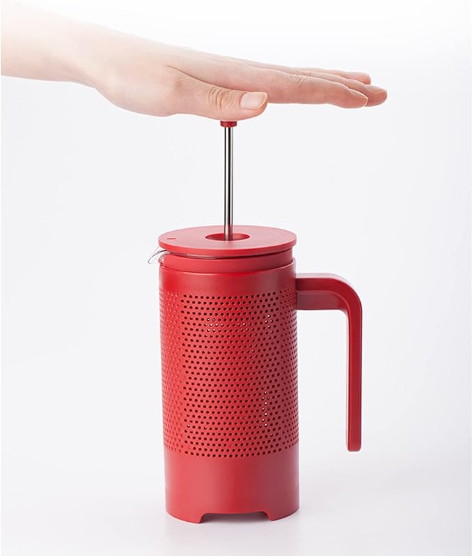 Coffee Maker Coffee Pot Espresso Mocha Machine 350ml French Press Large Capacity Glass Insulated Coffee Press Core Drink Tool for BaristaRed