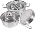 HEALLILY Cookware Set Stainless Steel Soup Pot Milk Pot Frying Pan Utensil Set Non Stick Frying Pans Kitchen