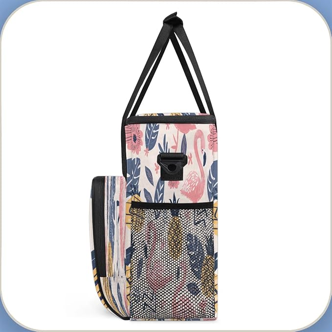 Floral Pineapple Flamingo Coffee Maker Travel Bag for K-Mini or K-Mini Plus Single Serve Coffee Brewer Portable Storage Tote Case for Tarvel