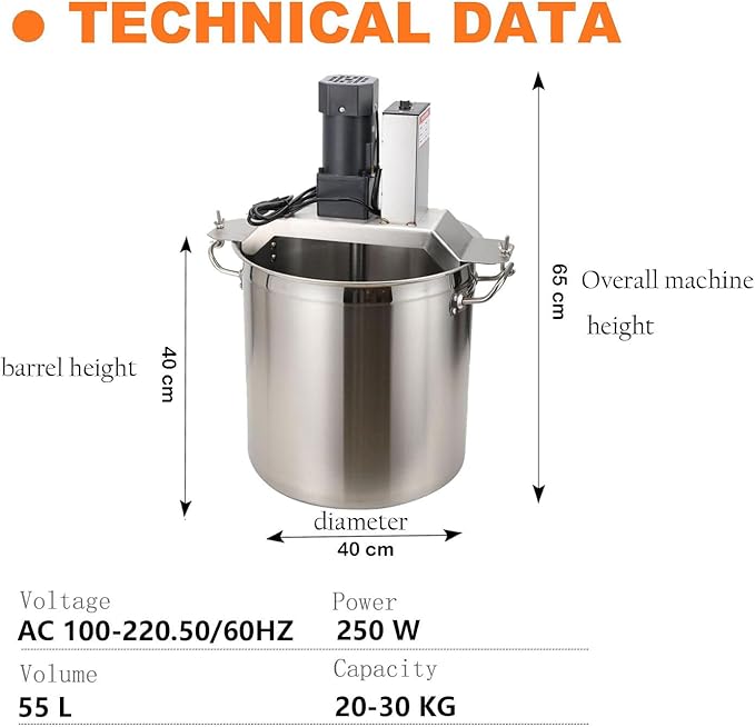 Electric Automatic Stirrer Mixer 50L Capacity Food Mixer with Adjustable Speed 4-Blade Mixing Scraper for Effortless Cooking and Baking