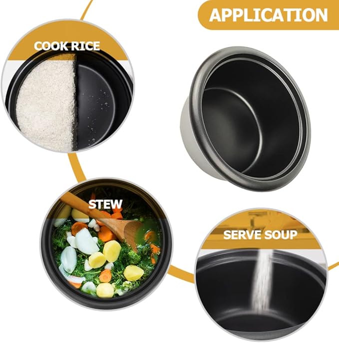 Cabilock Non-stick Rice Cooker Inner Pot Electric Cooker Accessory Multi-purpose Rice Liner for Cooking Baking More Fits Models