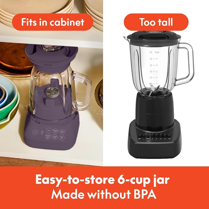 bella 10 Speed Countertop Blender Juicer &amp Smoothie Maker Fits-anywhere™ Kitchenware Slim Flip &amp Store Design Dishwasher Safe 48oz Capacity Pitcher &amp Lid Stainless Steel Blade 450 Wa