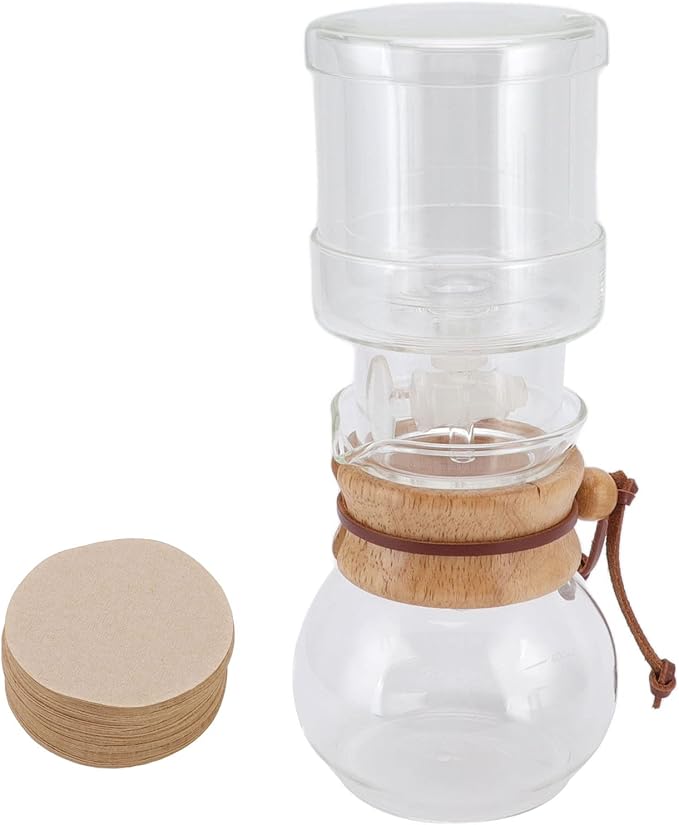 Alvinlite Coffee Drip Pot Glass Pour Over Adjustable Coffee Maker for Iced Beer Drink Milk 400ml for Homemade Office Bar