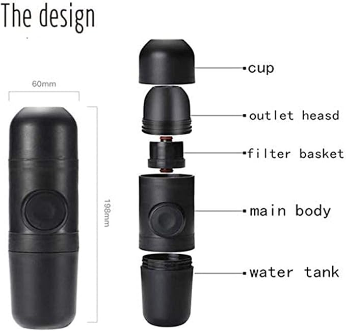 Coffee Maker Portable Coffee Machine 70ML Pressure Espresso Manual Handheld Pots for Car Travel Camping Hiking Home Office