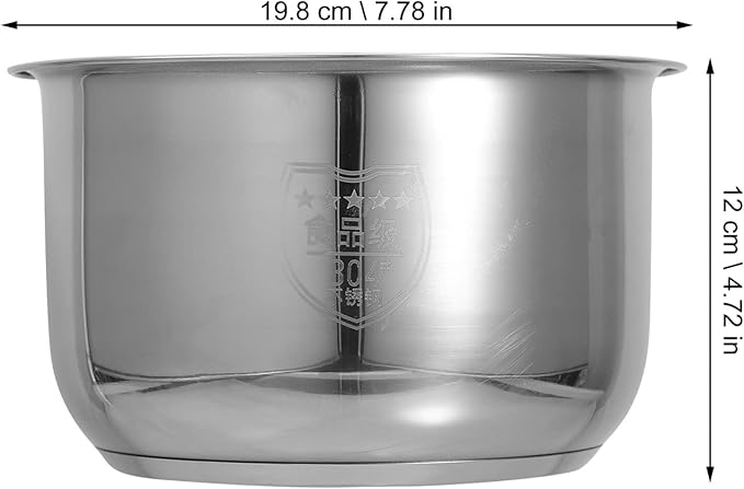 Rice Cooker Inner Cooking Pot Stainless Steel Rice Cooker Liner Non-stick Household Container Interior Accessory for Kitchen 3L