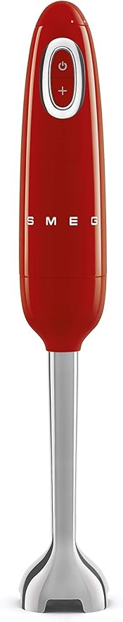 SMEG Hand Blender &amp Food Processor Bundle – HBF03 with HBFP11 Attachment – Retro Style 350W Motor Variable Speed Tritan™ Renew Bowl 5-in-1 Functionality Red