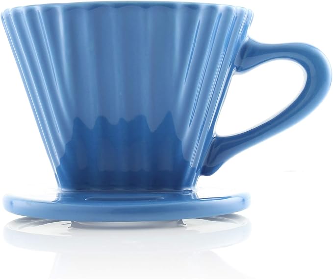 Chantal Lotus ceramic pour over coffee dripper 8 Ounces Blue Cove