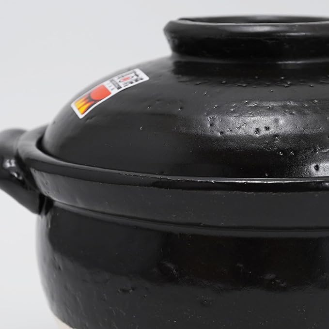 Banko-Yaki Fluffy Rice Pot Earthenware Rice Cooker with inner lid Measuring Cup and Paddle Traditional Japanese Donabe for Evenly Cooked Rice Mixed Rice and Porridge (3-Gou/Serves 3 to 5 people)