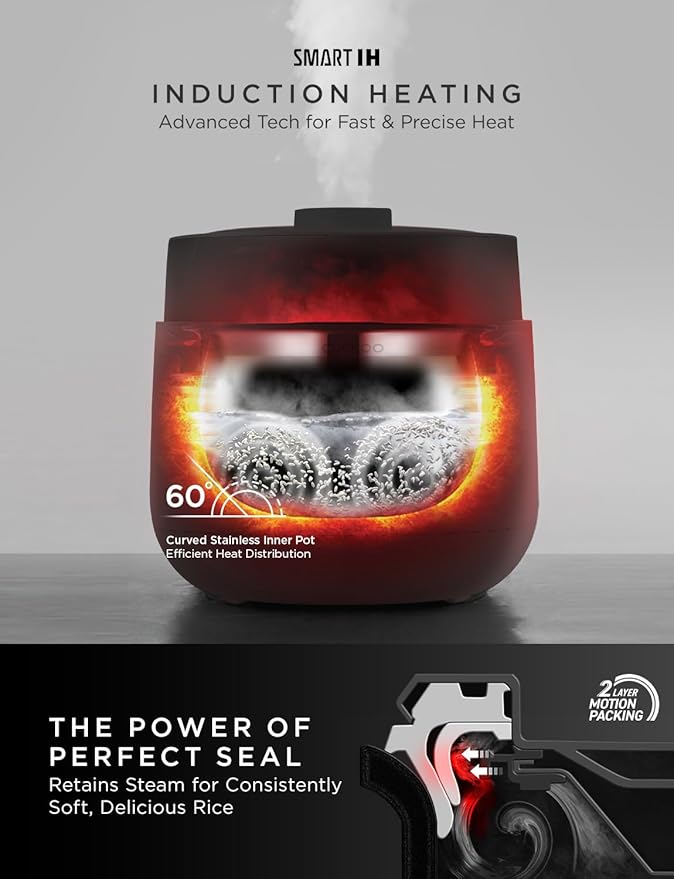 CUCKOO Twin Pressure Rice Cooker 6-Cup Uncooked / 12-Cup Cooked with Induction Heating Technology 20 Menu Modes with Voice Guide Versatile Rice Maker Multi-Cooker &amp Pressure Cooker (CRP-LHTR0609