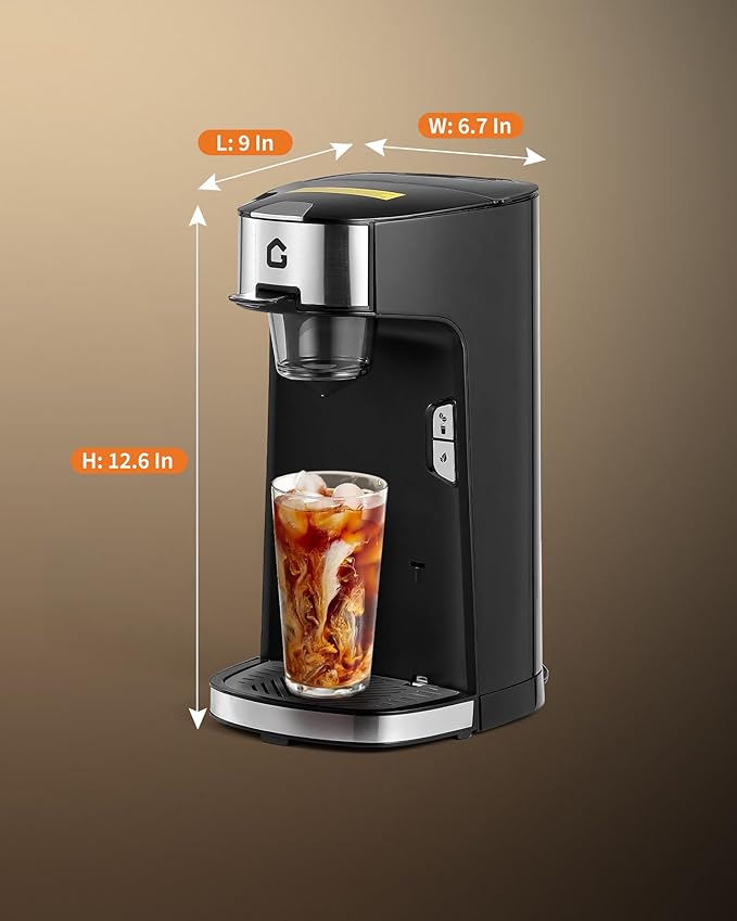 Garvee Single Serve Coffee Maker Single Cup Small Coffee Machine with 18.6 oz Water Tank for Capsule Ground &amp Tea Portable Coffee Maker for Home Office RV Camping Auto Shut Off Adjustable Tra