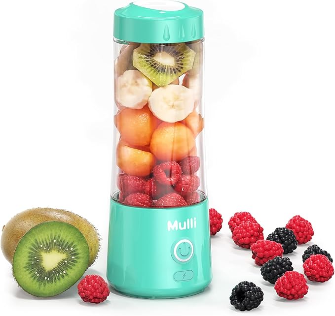Mulli Portable BlenderUSB Rechargeable Personal Mixer for Smoothie and Shakes Mini Blender with Six Blades for Baby FoodTravelGym(Update)