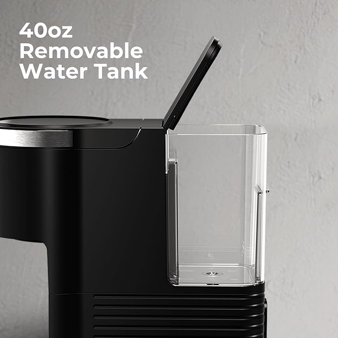 Single Serve Coffee Maker 2 in 1 Coffee Machine with Ground Coffee &amp Pods Coffee 6 to 14 Oz Brew SizesMini One Cup Coffee Maker 40oz Water TankAuto Cleaning &amp Shut Off Black