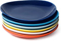 Sweese 7.8 Inch Porcelain Dessert Plates Set of 6 - Dishwasher Microwave Oven Safe Chip-Resistant - Rainbow Palette