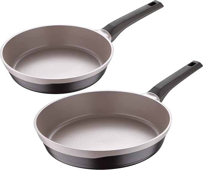 MasterPRO - Gastro Titanium Collection - 2 Piece Fry Pan Set - 9.5” Frying Pan 11” Frying Pan - Durable Cast Aluminum Cookware Set - Non Stick Cooking Pot and Pan Set