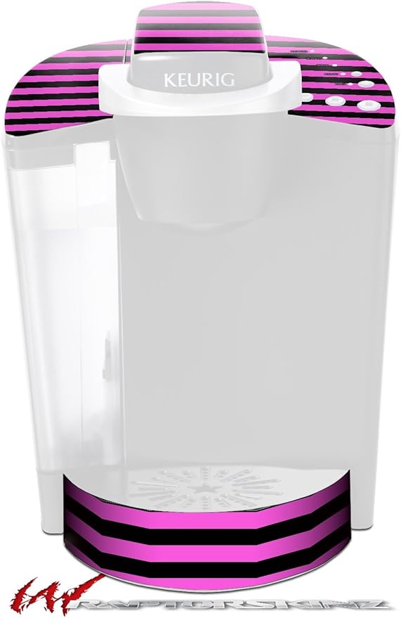 Decal Style Vinyl Skin compatible with Keurig K40 Elite Coffee Makers Stripes Pink (COFFEE MAKER NOT INCLUDED)