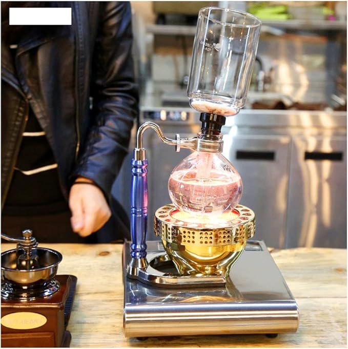 JITEM Cafetera Syphon Coffee Maker Manual Retro Vacuum Glass Siphon Pot Percolators 3 Cups Glass Tabletop Siphon Coffee Maker for Coffee or Tea