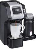 Hamilton Beach FlexBrew Single-Serve Coffee Maker with Milk Frother Compatible with K-Cup Pods and Grounds 1cups Black (49949)