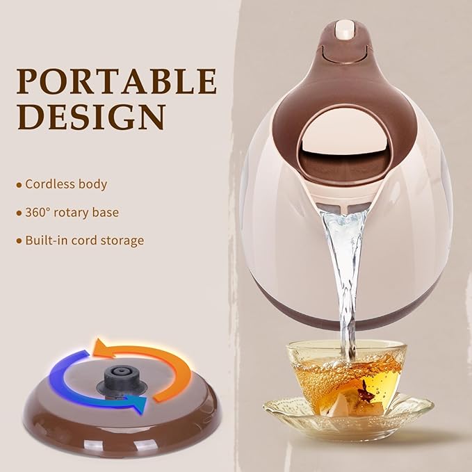 Aigostar Toaster 2 Slice Retro Extra-Wide Slot Toasters and Small Electric Kettle 1L Portable Electric Tea Kettle 1100W