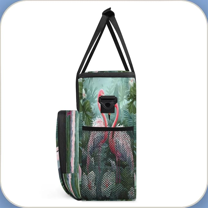 Flamingos Leaves Flowers Coffee Maker Carrying Bag for Keurig K-Mini or K-Mini Plus Storage Portable Coffee Maker Travel Bag