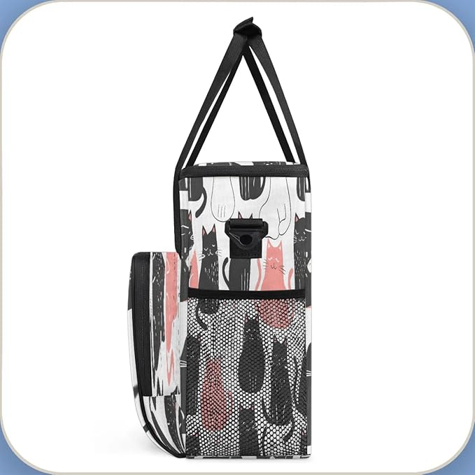 Cartoon Animal Cats Coffee Maker Carrying Bag for Keurig K-Mini or K-Mini Plus Storage Portable Coffee Maker Travel Bag