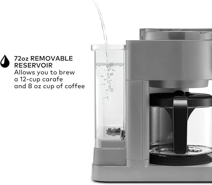 K-Duo Essentials Coffee Maker for Hot and Iced Drinks Single Serve KCup Pod Brewer and 12 Cup Carafe Drip Coffee Pot 72 oz Water Reservoir Perfect for Home &amp Office (Gray)