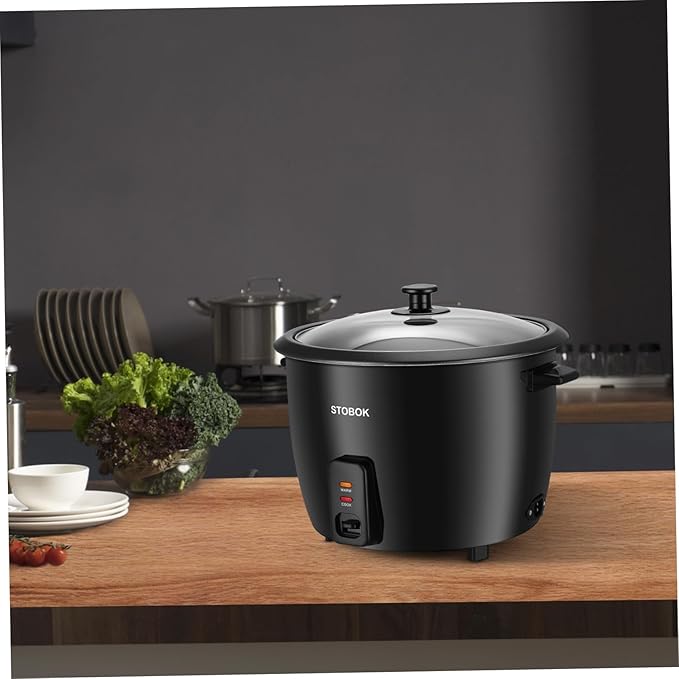 Unomor Electric Rice Cooker with Clear Lid Compact Portable Stew Pot with Keep Warm Function Easy Single Serve Rice Cooker for Home Dorm and Camping US Plug