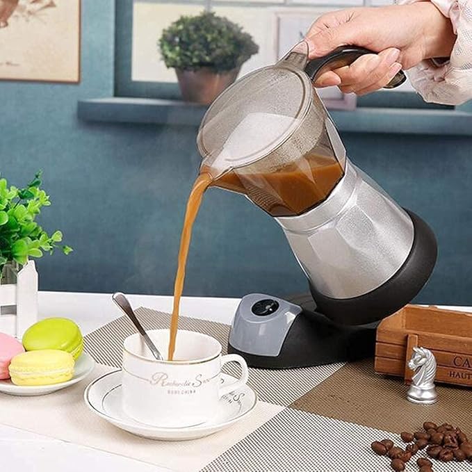 Coffe Maker Electric Coffee Machine Household Appliances Aluminum Mocha Coffee Pot Portable Coffee Kettle Premium Food-grade Aluminum Is Non-toxic And Rust-proo 20240311