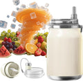 Velytycheon Shaved Ice Juice Cup Portable BlenderMultifunctional Cordless JuicerRechargeable Mini Travel CupPersonal Smoothie Blenders with Leakproof-Lid for Office Gym Camping Travel (600ML)
