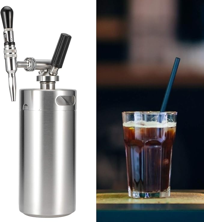 Stainless Steel Home Brew Nitrogen Infusion Coffee Keg SystemNitro Cold Brew Coffee Maker Nitrogen Gas System Coffee Dispenser Kit(3.6L) cold brew coffee maker nitro toddy iced nitro coffee m