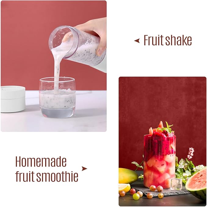 Ejoyous Portable Blender for Shakes and Smoothies Personal Blender Single Serve Travel Fruit Juicer Mixer Cup Small Electric Individual Mini Blender with Rechargeable Battery for Juice