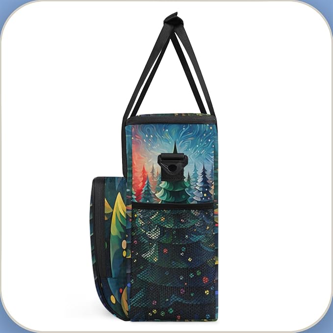 Christmas Tree Coffee Maker Carrying Bag Colorful Tree Travel Storage Bag Compatible with K-Mini or K-Mini Plus Single Serve Coffee Brewer Carrying Case with Multiple Pockets &amp Shoulder Strap
